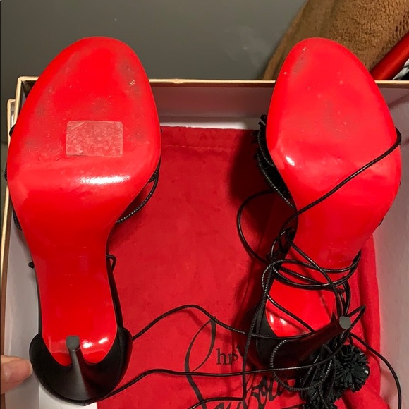 louboutin tie up heels